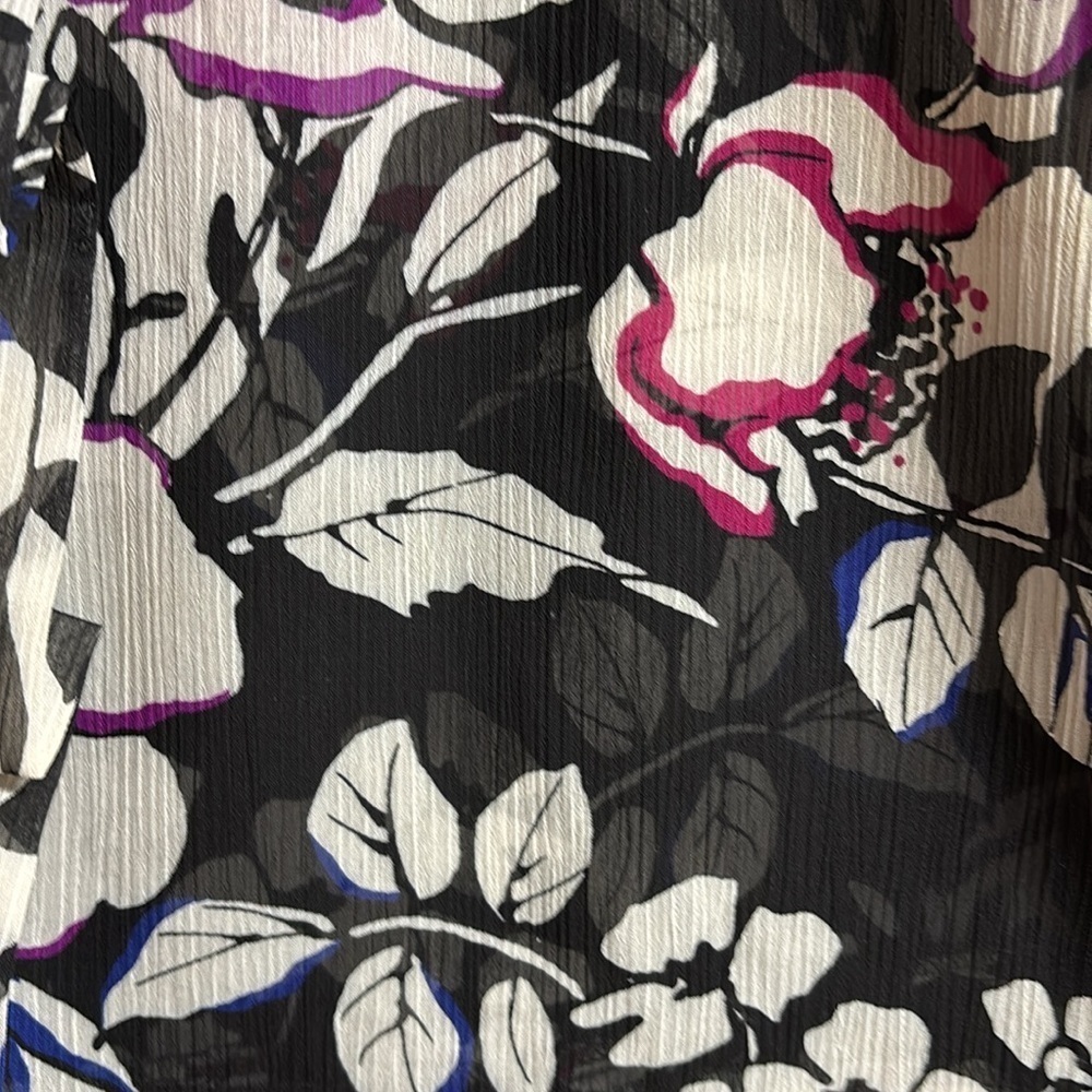 Susan Graver Ragland Sleeves Floral Button Up Blouse Size XL - Picture 5 of 13